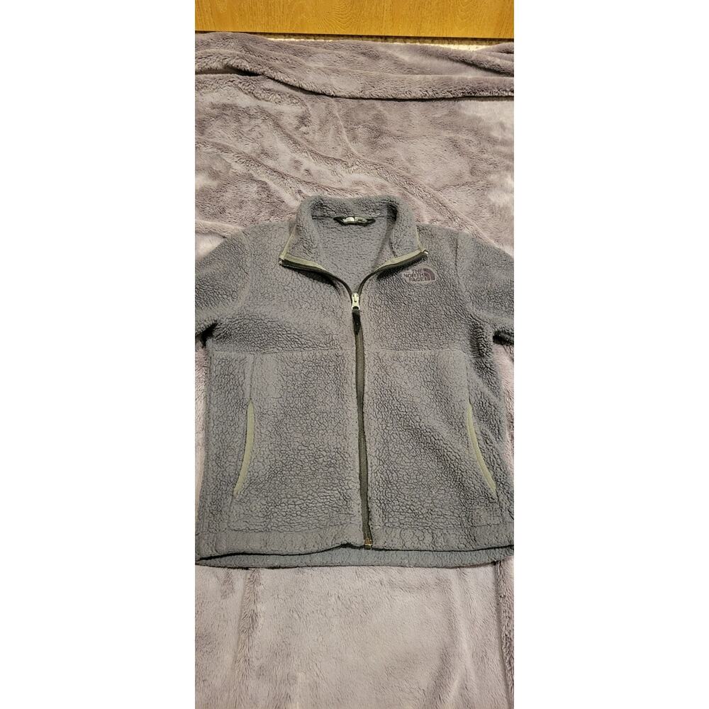 The North Face Kids Fleece Jacket Size S (7/8) Gray Full Zip Youth Boys Girls